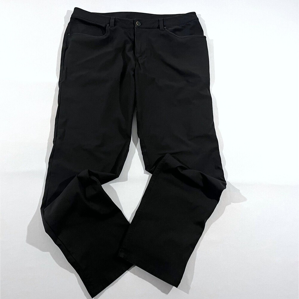 Lululemon Men ABC Pant Trouser Classic Warpstreme LM5967S Black  Size 34 HOLE